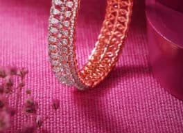 Gold jewelry with pink gemstones